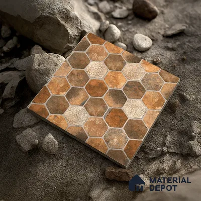 TL 06312 Terra Brown 16 x 16 inch Heavy Duty Glazed Vitirified Floor Tile - 12 mm | Pattern Alignment May Vary | 2-3 mm Spacer is Mandatory (Sample)