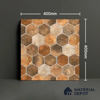 TL 06312 Terra Brown 16 x 16 inch Heavy Duty Glazed Vitirified Floor Tile - 12 mm | Pattern Alignment May Vary | 2-3 mm Spacer is Mandatory (Sample)