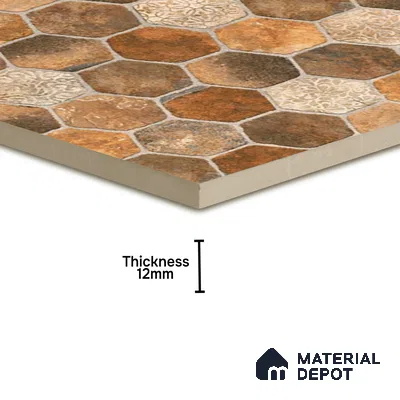 TL 06312 Terra Brown 16 x 16 inch Heavy Duty Glazed Vitirified Floor Tile - 12 mm | Pattern Alignment May Vary | 2-3 mm Spacer is Mandatory (Sample)