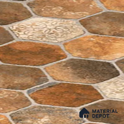 TL 06312 Terra Brown 16 x 16 inch Heavy Duty Glazed Vitirified Floor Tile - 12 mm | Pattern Alignment May Vary | 2-3 mm Spacer is Mandatory (Sample)