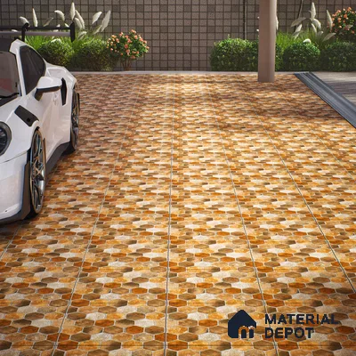 TL 06312 Terra Brown 16 x 16 inch Heavy Duty Glazed Vitirified Floor Tile - 12 mm | Pattern Alignment May Vary | 2-3 mm Spacer is Mandatory (Sample)