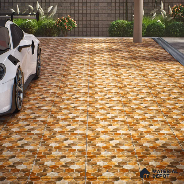 TL 06312 Terra Brown 16 x 16 inch Heavy Duty Glazed Vitirified Floor Tile - 12 mm | Pattern Alignment May Vary | 2-3 mm Spacer is Mandatory (Sample)
