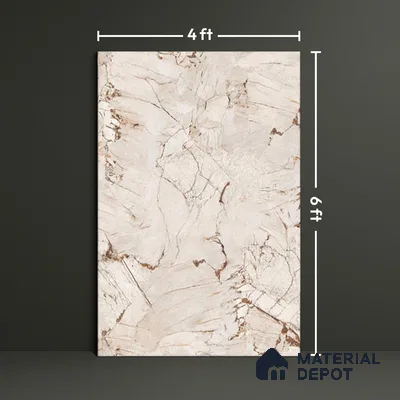 TL 00348 Terra Brown 6 ft x 4 ft Glossy Finish Endless Vitrified Wall & Floor Tile - 9 mm | Adhesive and Spacers Must be Used During Installation