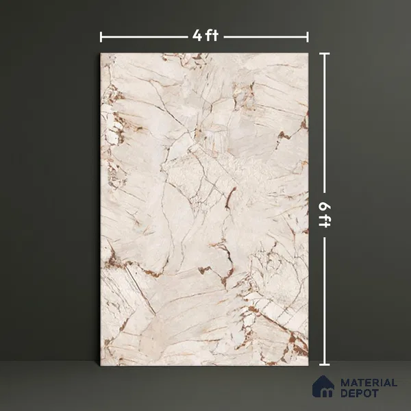 TL 00348 Terra Brown 6 ft x 4 ft Glossy Finish Endless Vitrified Wall & Floor Tile - 9 mm | Adhesive and Spacers Must be Used During Installation