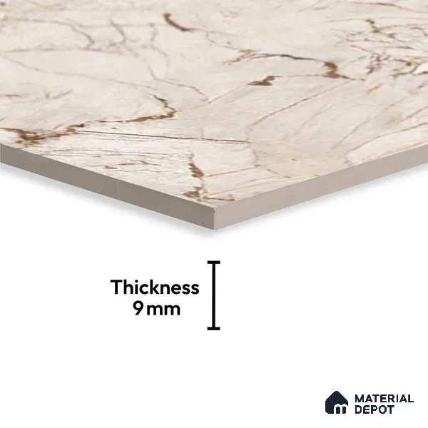 TL 00348 Terra Brown 6 ft x 4 ft Glossy Finish Endless Vitrified Wall & Floor Tile - 9 mm | Adhesive and Spacers Must be Used During Installation
