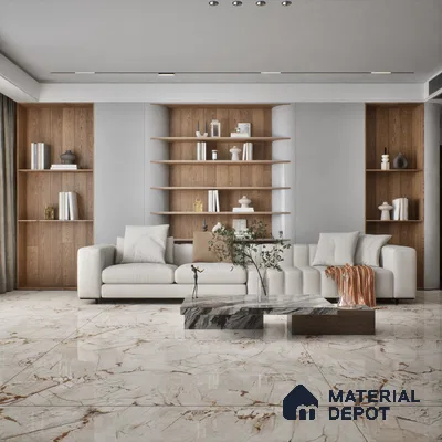 TL 00348 Terra Brown 6 ft x 4 ft Glossy Finish Endless Vitrified Wall & Floor Tile - 9 mm | Adhesive and Spacers Must be Used During Installation