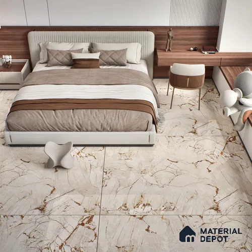 TL 00348 Terra Brown 6 ft x 4 ft Glossy Finish Endless Vitrified Wall & Floor Tile - 9 mm | Adhesive and Spacers Must be Used During Installation