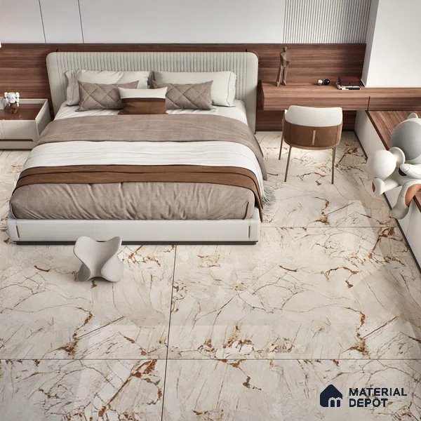 TL 00348 Terra Brown 6 ft x 4 ft Glossy Finish Endless Vitrified Wall & Floor Tile - 9 mm | Adhesive and Spacers Must be Used During Installation