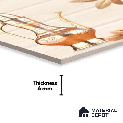 TL 01896 B Buttercream Highlighter 1 18 x 12 inch Glossy Finish Ceramic Wall Tile - 6 mm