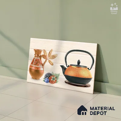 TL 01896 C Buttercream & Beige Highlighter 2 18 x 12 inch Glossy Finish Ceramic Wall Tile - 6 mm