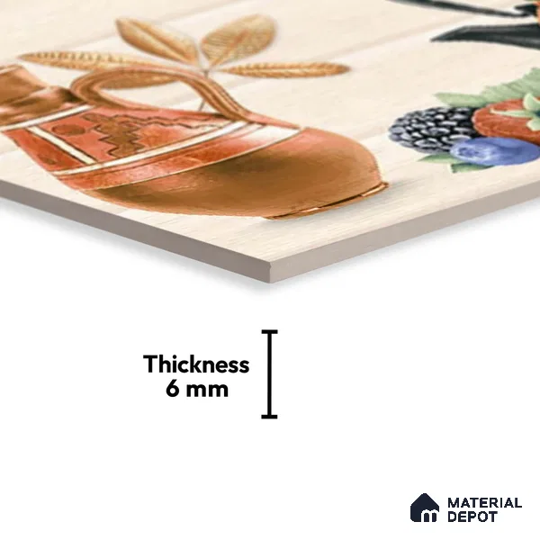 TL 01896 C Buttercream & Beige Highlighter 2 18 x 12 inch Glossy Finish Ceramic Wall Tile - 6 mm