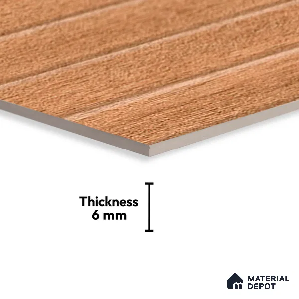 TL 01896 A Terra Brown Dark 18 x 12 inch Glossy Finish Ceramic Wall Tile - 6 mm