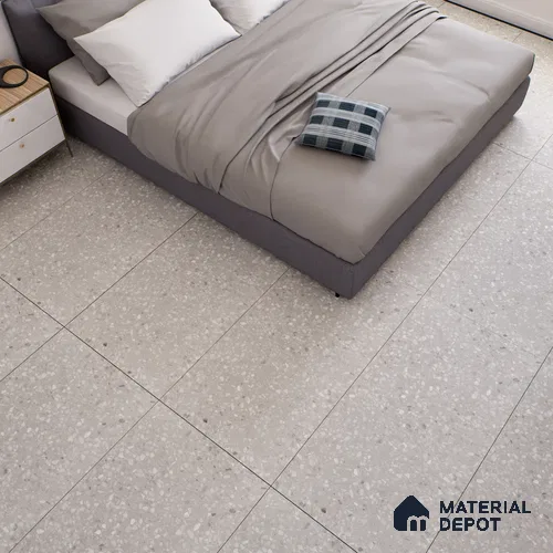 Terrazzo Floor & Wall Tile TL 07140 Arizon Grey 4 ft x 2 ft Matte Finish Vitrified Tile - 9 mm | 4 Random Design | Suitable For living Room, Bedroom, Bathroom | Random Designs