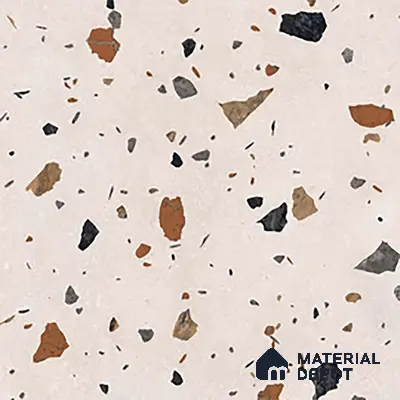 Terrazzo Floor & Wall Tile TL 06131 C Stellar Dust 2 ft x 2 ft Rustic Carving Matte Finish Vitrified Tile - 9 mm |  Suitable For Living Room, Bedroom, Bathroom, Kitchen & Dining