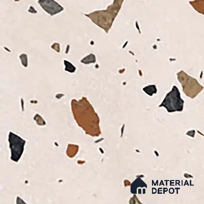 Terrazzo Floor & Wall Tile TL 06131 C Stellar Dust 2 ft x 2 ft Rustic Carving Matte Finish Vitrified Tile - 9 mm |  Suitable For Living Room, Bedroom, Bathroom, Kitchen & Dining