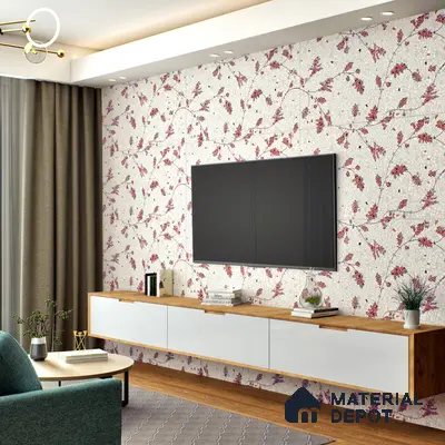 Floral Wall Tile TL 06143 B Crackle Flora Decor 4 ft x 2 ft Vitrified Glue Matte Finish - 9 mm | Suitable For Living Room, Bedroom, Bathroom, Dining