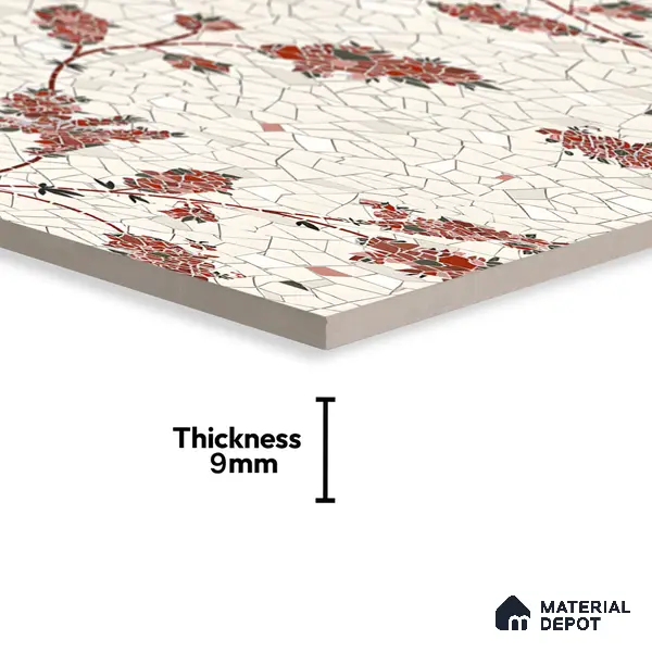 Floral Wall Tile TL 06143 B Crackle Flora Decor 4 ft x 2 ft Vitrified Glue Matte Finish - 9 mm | Suitable For Living Room, Bedroom, Bathroom, Dining