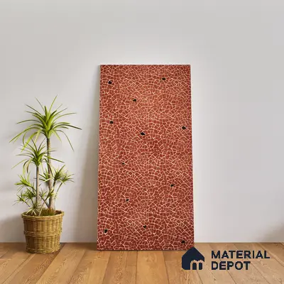 Terrazzo Floor & Wall Tile TL 06143 C Crackle Rosso 4 ft x 2 ft Vitrified Glue Matte Finish - 9 mm | 4 Random Design | Suitable For Living Room, Bedroom, Kitchen