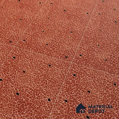 Terrazzo Floor & Wall Tile TL 06143 C Crackle Rosso 4 ft x 2 ft Vitrified Glue Matte Finish - 9 mm | 4 Random Design | Suitable For Living Room, Bedroom, Kitchen