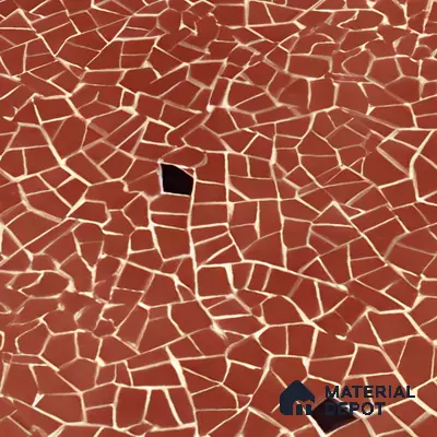 Terrazzo Floor & Wall Tile TL 06143 C Crackle Rosso 4 ft x 2 ft Vitrified Glue Matte Finish - 9 mm | 4 Random Design | Suitable For Living Room, Bedroom, Kitchen