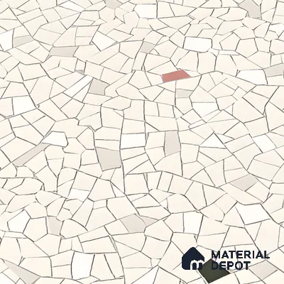 Terrazzo Floor & Wall Tile TL 06143 Crackle Bianco 4 ft x 2 ft Vitrified Glue Matte Finish - 9 mm | 6 Random Design | Suitable For Living Room, Bedroom, Kitchen