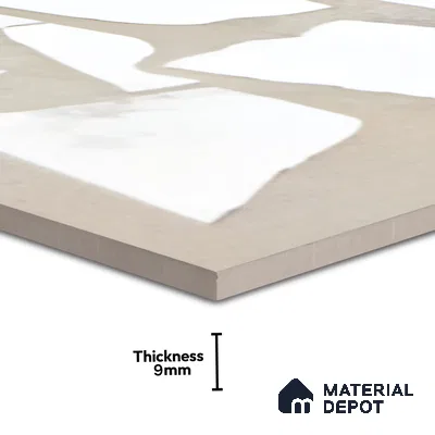 Terrazzo Floor & Wall Tile TL 06085 Trioti Bianco 4 ft x 2 ft Vitrified Matte Finish - 9 mm | 4 Random Design | Suitable For Living Room, Bedroom, Bathroom, Kitchen