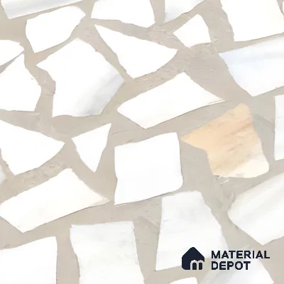 Terrazzo Floor & Wall Tile TL 06085 Trioti Bianco 4 ft x 2 ft Vitrified Matte Finish - 9 mm | 4 Random Design | Suitable For Living Room, Bedroom, Bathroom, Kitchen