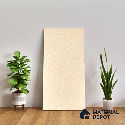 Terrazzo Floor & Wall Tile TL 06086 B Terrazzo Crema 4 ft x 2 ft Vitrified Matte Finish - 9 mm | 4 Random Design | Suitable For Living Room, Bedroom, Bathroom, Kitchen (Sample)