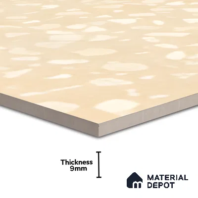 Terrazzo Floor & Wall Tile TL 06086 B Terrazzo Crema 4 ft x 2 ft Vitrified Matte Finish - 9 mm | 4 Random Design | Suitable For Living Room, Bedroom, Bathroom, Kitchen (Sample)