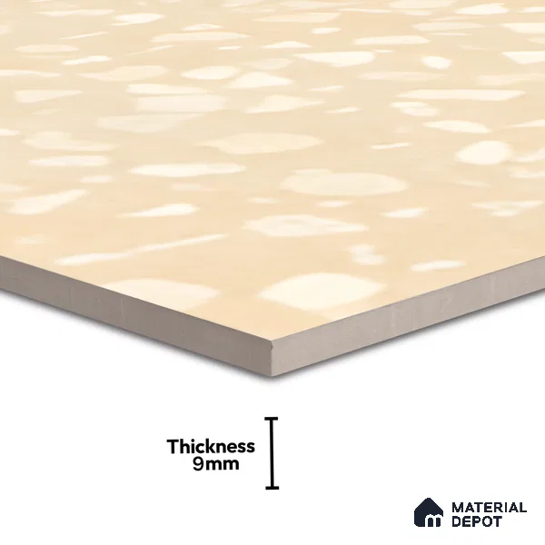 Terrazzo Floor & Wall Tile TL 06086 B Terrazzo Crema 4 ft x 2 ft Vitrified Matte Finish - 9 mm | 4 Random Design | Suitable For Living Room, Bedroom, Bathroom, Kitchen (Sample)