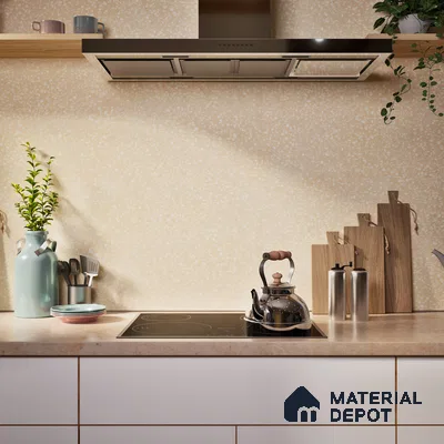 Terrazzo Floor & Wall Tile TL 06086 B Terrazzo Crema 4 ft x 2 ft Vitrified Matte Finish - 9 mm | 4 Random Design | Suitable For Living Room, Bedroom, Bathroom, Kitchen (Sample)