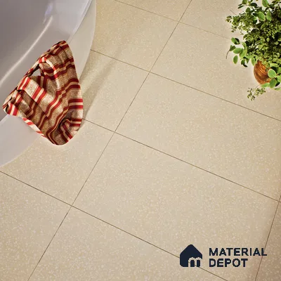 Terrazzo Floor & Wall Tile TL 06086 B Terrazzo Crema 4 ft x 2 ft Vitrified Matte Finish - 9 mm | 4 Random Design | Suitable For Living Room, Bedroom, Bathroom, Kitchen (Sample)