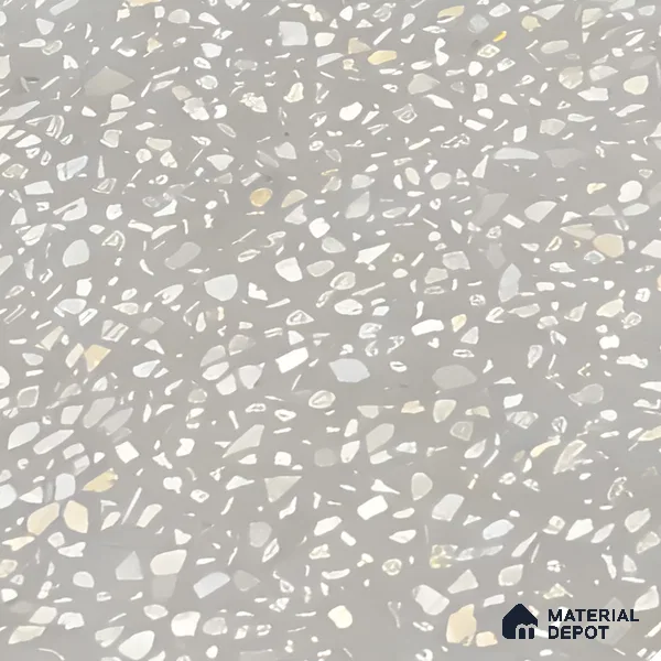 Terrazzo Floor & Wall Tile TL 06086 C Terrazzo Grey 4 ft x 2 ft Vitrified Matte Finish - 9 mm | 8 Random Design | Suitable For Living Room, Bedroom, Bathroom, Kitchen (Sample)