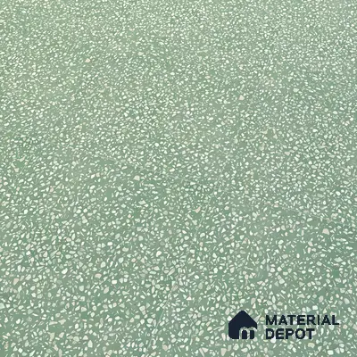 Terrazzo Floor & Wall Tile TL 06086 D Terrazzo Green 4 ft x 2 ft Vitrified Matte Finish - 9 mm | 8 Random Design | Suitable For Living Room, Bedroom, Bathroom, Kitchen