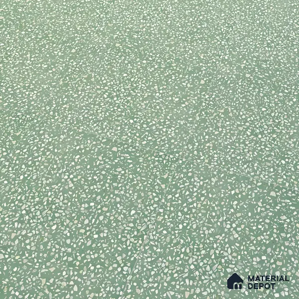 Terrazzo Floor & Wall Tile TL 06086 D Terrazzo Green 4 ft x 2 ft Vitrified Matte Finish - 9 mm | 8 Random Design | Suitable For Living Room, Bedroom, Bathroom, Kitchen