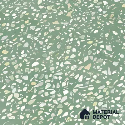 Terrazzo Floor & Wall Tile TL 06086 D Terrazzo Green 4 ft x 2 ft Vitrified Matte Finish - 9 mm | 8 Random Design | Suitable For Living Room, Bedroom, Bathroom, Kitchen