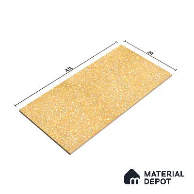 Terrazzo Floor & Wall Tile TL 06086 E Terrazzo Mustard 4 ft x 2 ft Vitrified Matte Finish - 9 mm | 8 Random Design | Suitable For Living Room, Bedroom, Bathroom, Kitchen