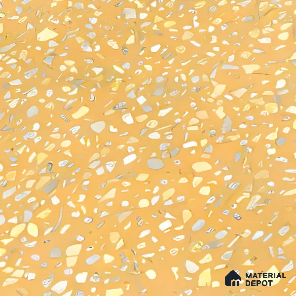 Terrazzo Floor & Wall Tile TL 06086 E Terrazzo Mustard 4 ft x 2 ft Vitrified Matte Finish - 9 mm | 8 Random Design | Suitable For Living Room, Bedroom, Bathroom, Kitchen