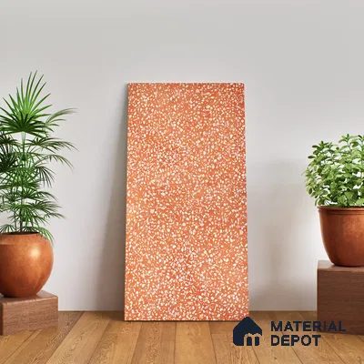 Terrazzo Floor & Wall Tile TL 06086 F Terrazzo Ruby 4 ft x 2 ft Vitrified Matte Finish - 9 mm | 8 Random Design | Suitable For Living Room, Bedroom, Bathroom, Kitchen
