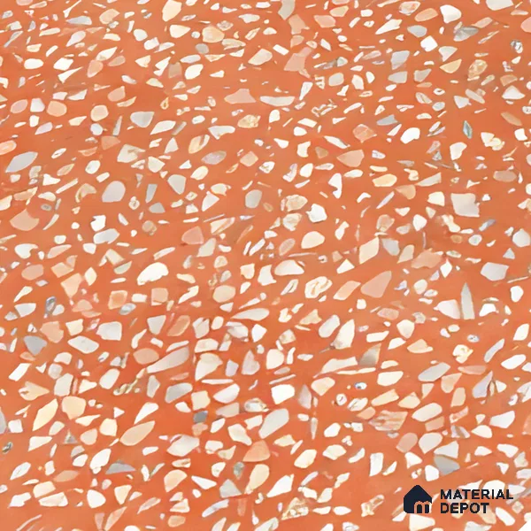 Terrazzo Floor & Wall Tile TL 06086 F Terrazzo Ruby 4 ft x 2 ft Vitrified Matte Finish - 9 mm | 8 Random Design | Suitable For Living Room, Bedroom, Bathroom, Kitchen