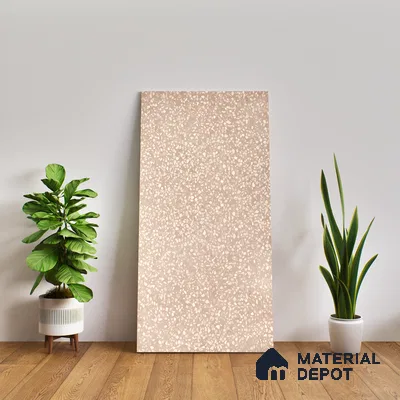 Terrazzo Floor & Wall Tile TL 06086 Terrazzo Taupe 4 ft x 2 ft Vitrified Matte Finish - 9 mm | 4 Random Design | Suitable For Living Room, Bedroom, Bathroom, Kitchen