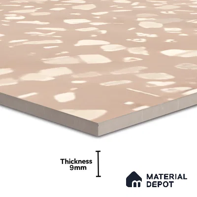 Terrazzo Floor & Wall Tile TL 06086 Terrazzo Taupe 4 ft x 2 ft Vitrified Matte Finish - 9 mm | 4 Random Design | Suitable For Living Room, Bedroom, Bathroom, Kitchen