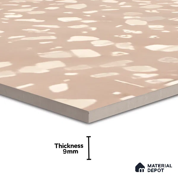 Terrazzo Floor & Wall Tile TL 06086 Terrazzo Taupe 4 ft x 2 ft Vitrified Matte Finish - 9 mm | 4 Random Design | Suitable For Living Room, Bedroom, Bathroom, Kitchen