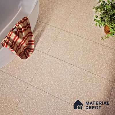 Terrazzo Floor & Wall Tile TL 06086 Terrazzo Taupe 4 ft x 2 ft Vitrified Matte Finish - 9 mm | 4 Random Design | Suitable For Living Room, Bedroom, Bathroom, Kitchen
