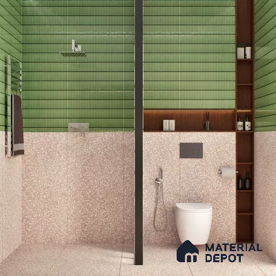 Terrazzo Floor & Wall Tile TL 06086 Terrazzo Taupe 4 ft x 2 ft Vitrified Matte Finish - 9 mm | 4 Random Design | Suitable For Living Room, Bedroom, Bathroom, Kitchen