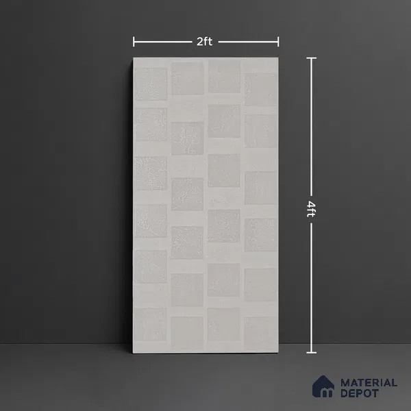 Metallic Look Wall Tile TL 06660 E Stars Grey Cube 4 ft x 2 ft Full Body Vitrified Lappato Matte Finish - 9 mm | Suitable For Living Room, Bedroom, Bathroom, Terrace, Office & Balcony (Sample)