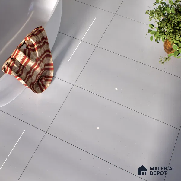 Terrazzo Wall & Floor Tile TL 06660 F Stars Grey Lux 4 ft x 2 ft Full Body Vitrified Polish Finish - 9 mm | Suitable For Living Room, Bedroom, Bathroom, Terrace, Office & Balcony (Sample)