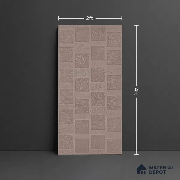 Metallic Look Wall Tile TL 06660 H Stars Mocha Cube 4 ft x 2 ft Full Body Vitrified Lappato Matte Finish - 9 mm | Suitable For Living Room, Bedroom, Bathroom, Terrace, Office & Balcony (Sample)