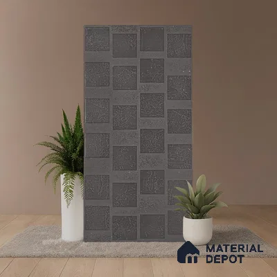 Metallic Look Wall Tile TL 06660 K Stars Nero Cube 4 ft x 2 ft Full Body Vitrified Lappato Matte Finish - 9 mm | Suitable For Living Room, Bedroom, Bathroom, Terrace, Office & Balcony