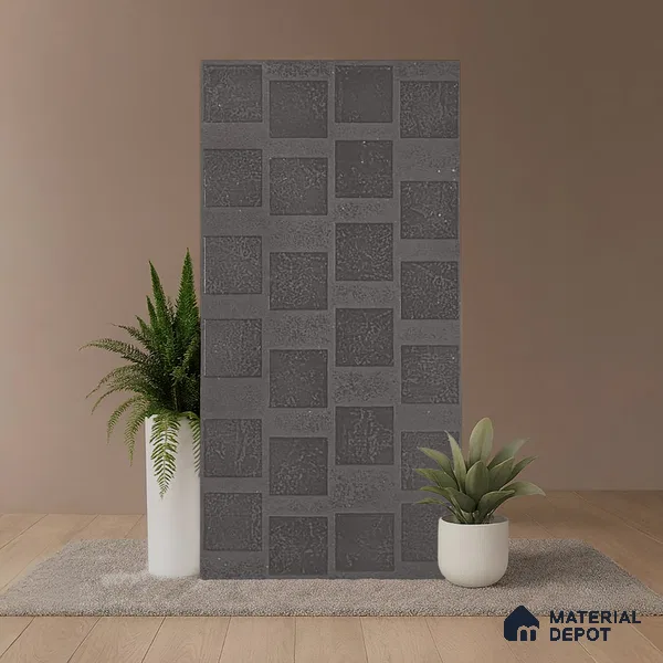 Metallic Look Wall Tile TL 06660 K Stars Nero Cube 4 ft x 2 ft Full Body Vitrified Lappato Matte Finish - 9 mm | Suitable For Living Room, Bedroom, Bathroom, Terrace, Office & Balcony